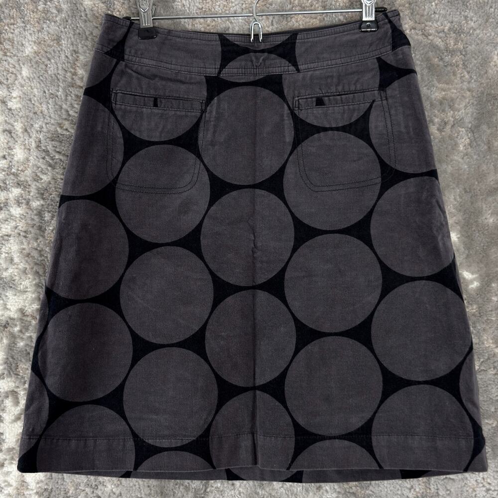 Boden Charcoal and Black Circle A-Line Skirt